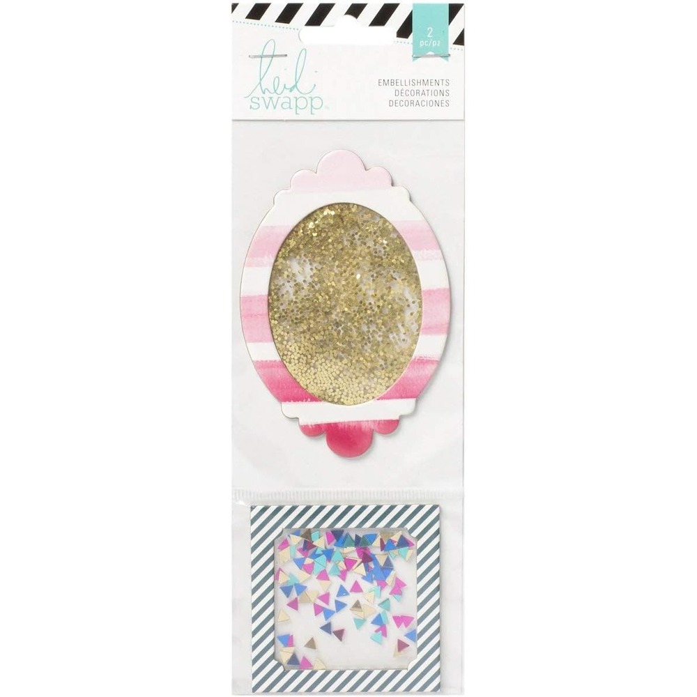 Heidi Swapp Window Slides Unisex OS Pink New Wanderlust Bliss 2pc Embellishments